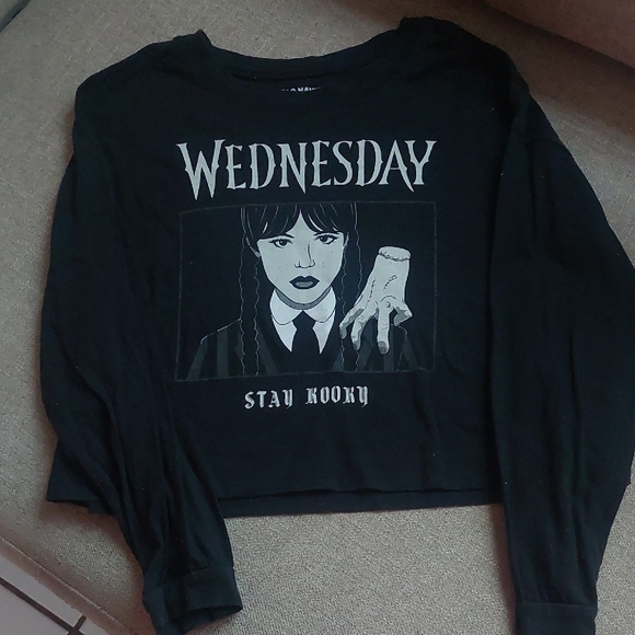 Old Navy Other - Black 'Wednesday' Graphic Long Sleeve Top